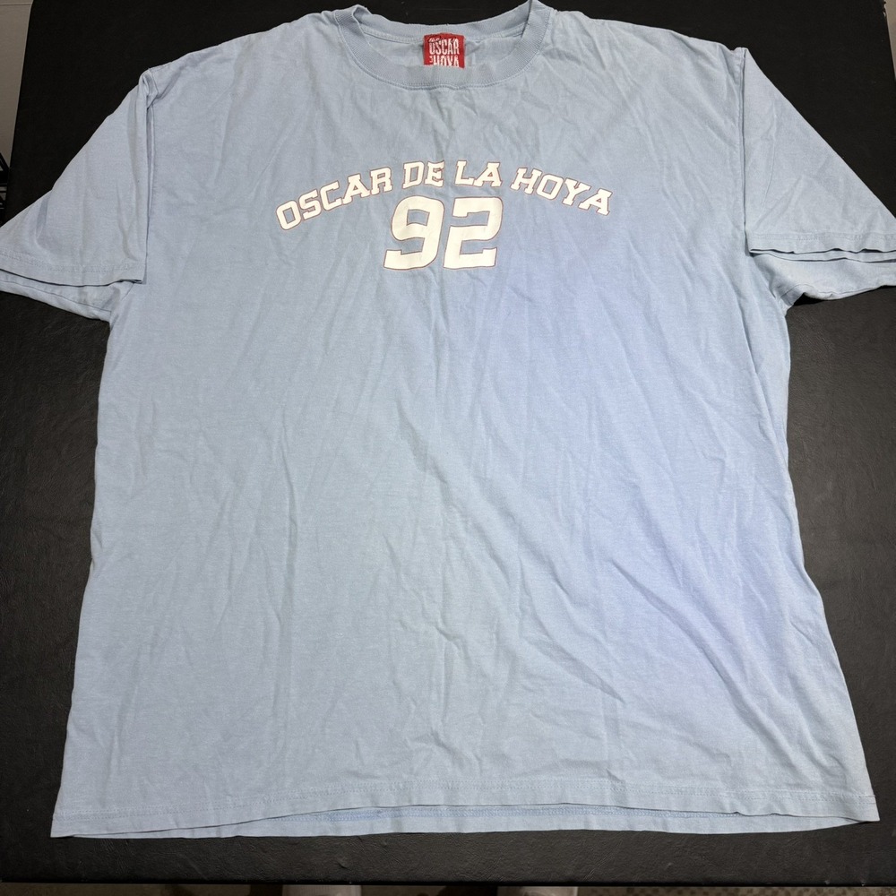 Vintage Men's‎ Oscar De La Hoya 1992 T-Shirt Sz XXL  Baby Blue
